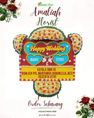 Karangan Papan Bunga Pernikahan di Parang Layang